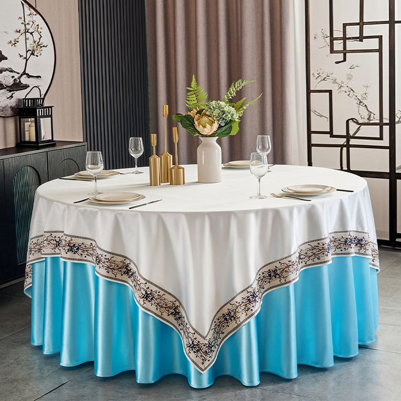 Clouds Stolnjak – kružni, poliester, jednofarbni uzorak, modern minimalistički stil, za hotel i banket