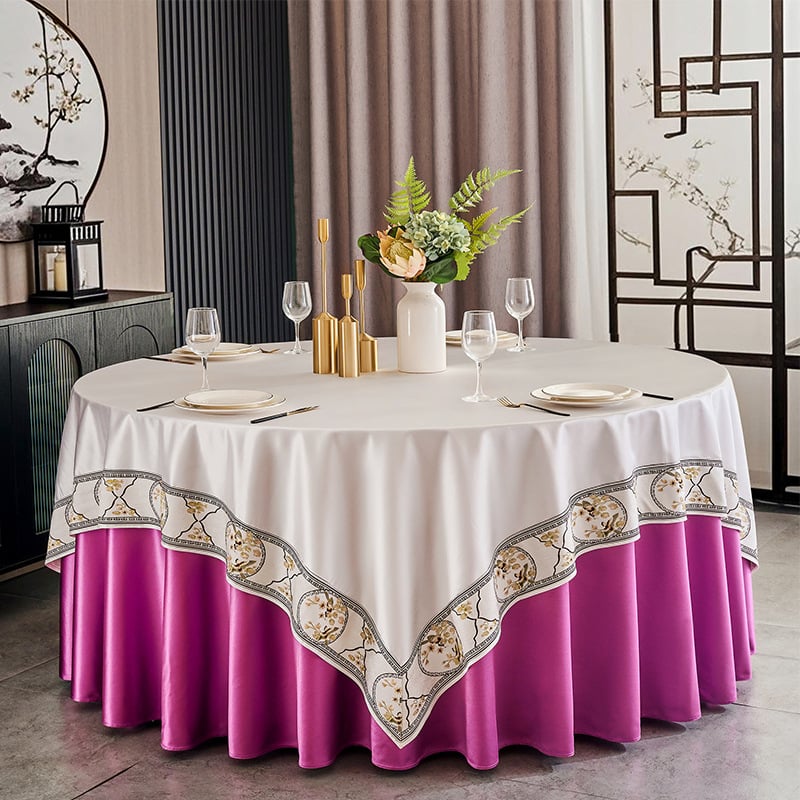 Clouds Stolnjak – kružni, poliester, jednofarbni uzorak, modern minimalistički stil, za hotel i banket