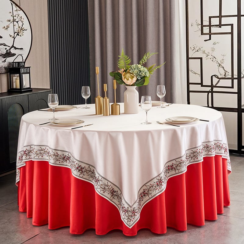 Clouds Stolnjak – kružni, poliester, jednofarbni uzorak, modern minimalistički stil, za hotel i banket