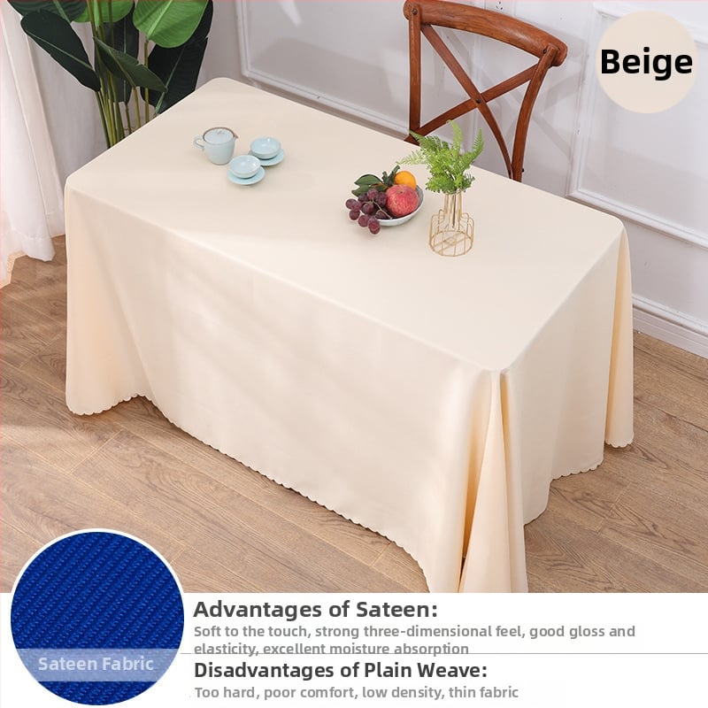 Stolnjak, 70% poliester / 30% pamuk, pravokutnog oblika, protuklizni, otporan na habanje, otporan na prašinu, otporan na ulja, toplinska izolacija, za hotele