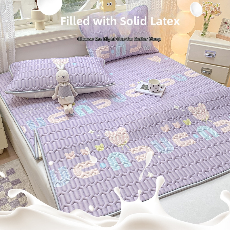 Trojdielny set plachiet s gumi na matrac z prírodného latexu, obsah latexu 90%+, tlačená látka