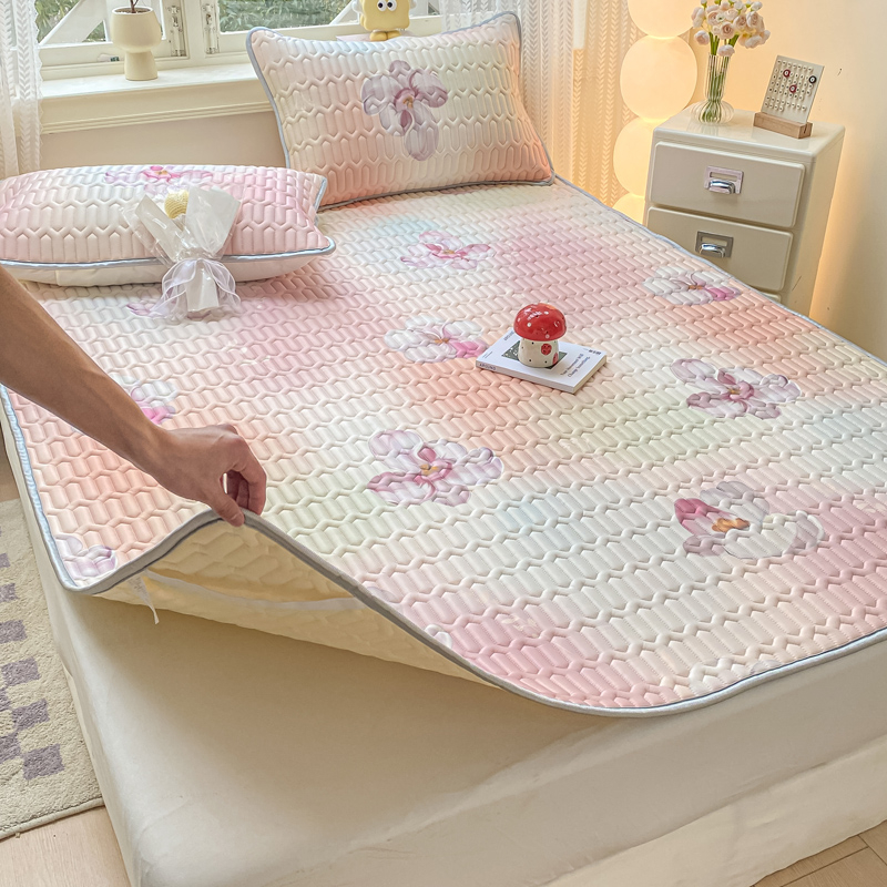 Tryjų dalių čiužinio paklodžių komplektas su elastingu kraštu, natūralus lateksas, latekso kiekis 90%+, spausdinta medžiaga