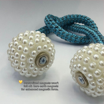 Magnetinės užuolaidų gesagtelės be gręžimo — šiuolaikinis minimalistinis dizainas — poliesteris, plastikas, magnetas — pritaikomas