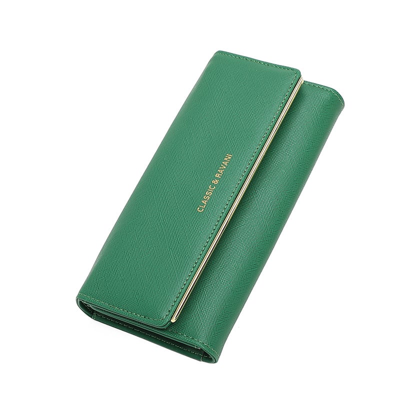 Sieviešu garš maks, liela ietilpība, retro trīskārši salokāms ādas maks, sajūga somiņa, vairumtirdzniecība.