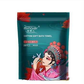 Minair Vienkartinis suspaustas rankšluostis, augalinių pluoštų, 50 g ir daugiau, kelionėms