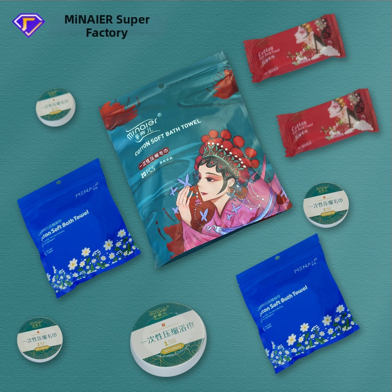 Minair Vienkartinis suspaustas rankšluostis, augalinių pluoštų, 50 g ir daugiau, kelionėms