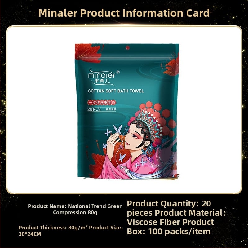 Minair Vienkartinis suspaustas rankšluostis, augalinių pluoštų, 50 g ir daugiau, kelionėms