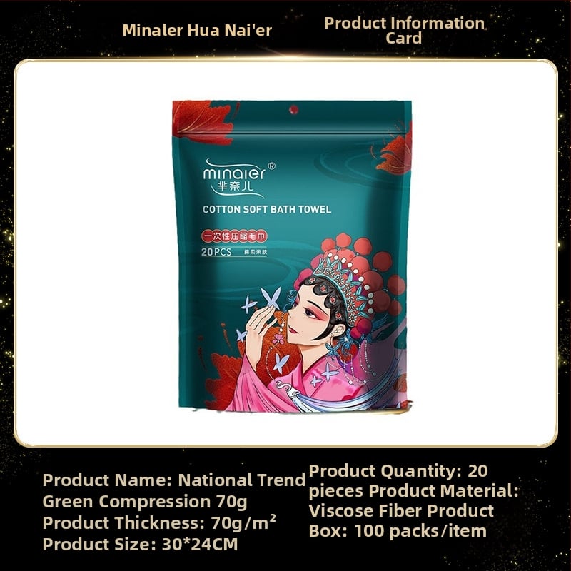 Minair Vienkartinis suspaustas rankšluostis, augalinių pluoštų, 50 g ir daugiau, kelionėms