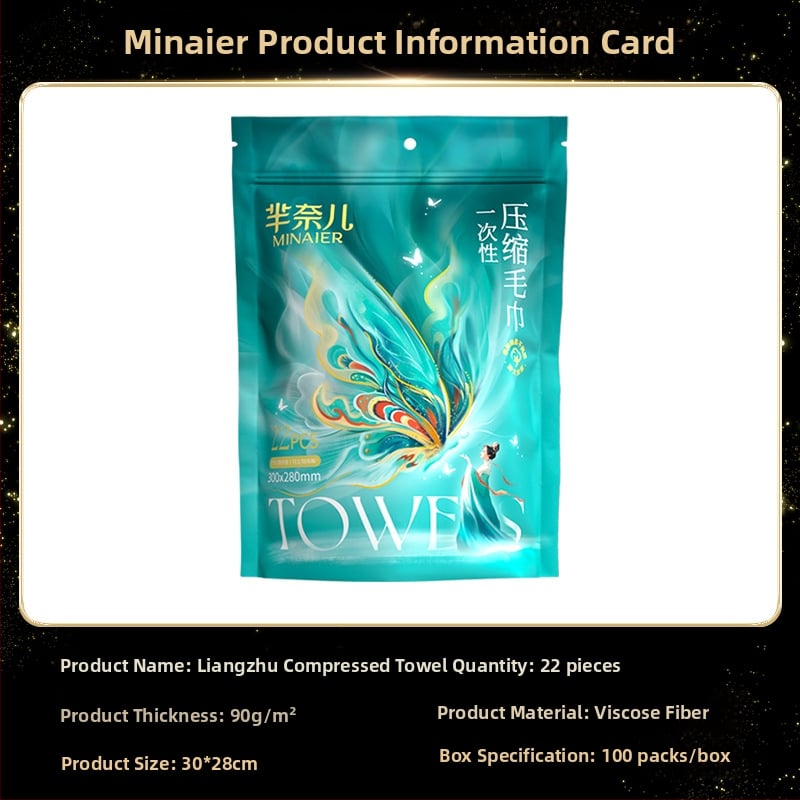 Minair Vienkartinis suspaustas rankšluostis, augalinių pluoštų, 50 g ir daugiau, kelionėms