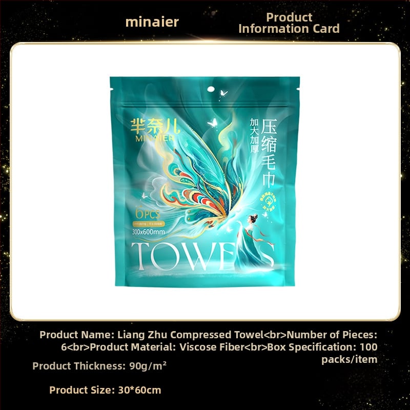 Minair Vienkartinis suspaustas rankšluostis, augalinių pluoštų, 50 g ir daugiau, kelionėms