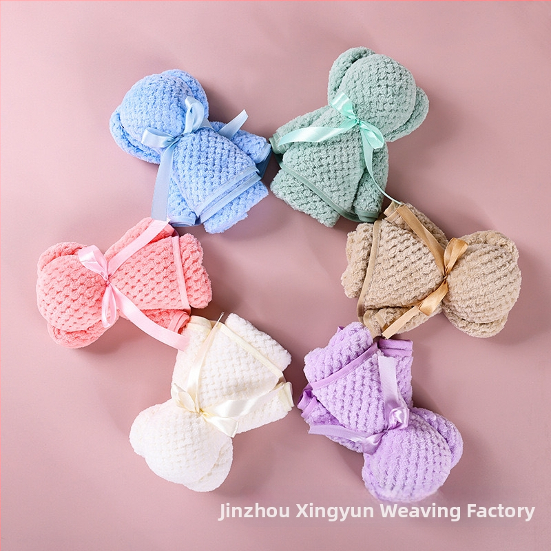 Подаръчна кърпа с мечешки дизайн от коралов велур, комплект в подаръчна кутия, сватбено издание, удебелена попивност, печат на лого