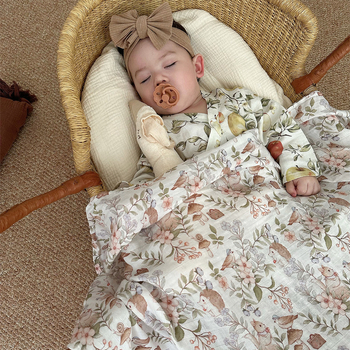 Baba körbefogó kendő - pamutfonalból, nyárra, mesés mintával, márka litemian, 1–3 éveseknek