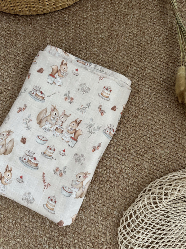 Baba körbefogó kendő - pamutfonalból, nyárra, mesés mintával, márka litemian, 1–3 éveseknek