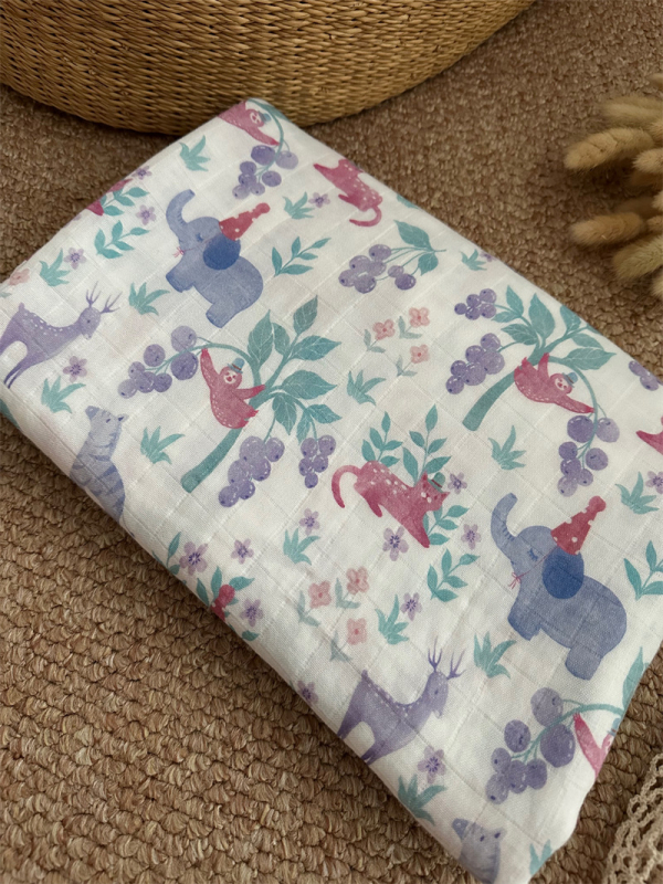 Baba körbefogó kendő - pamutfonalból, nyárra, mesés mintával, márka litemian, 1–3 éveseknek