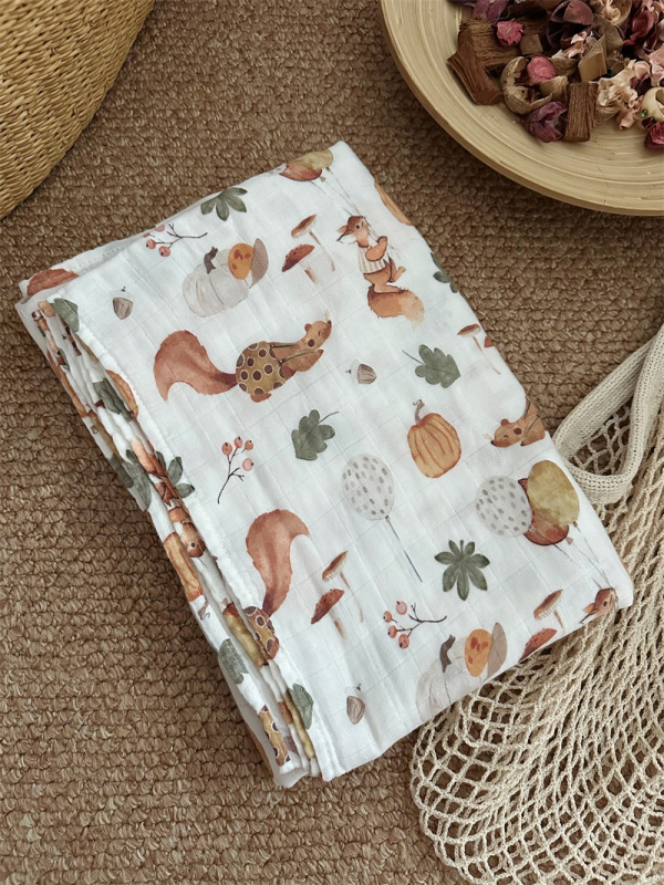 Baba körbefogó kendő - pamutfonalból, nyárra, mesés mintával, márka litemian, 1–3 éveseknek