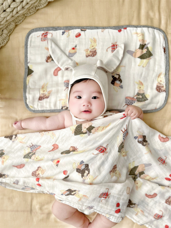 Baba körbefogó kendő - pamutfonalból, nyárra, mesés mintával, márka litemian, 1–3 éveseknek