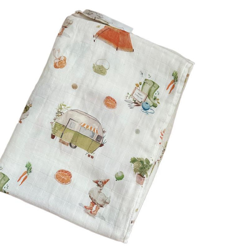 Baba körbefogó kendő - pamutfonalból, nyárra, mesés mintával, márka litemian, 1–3 éveseknek