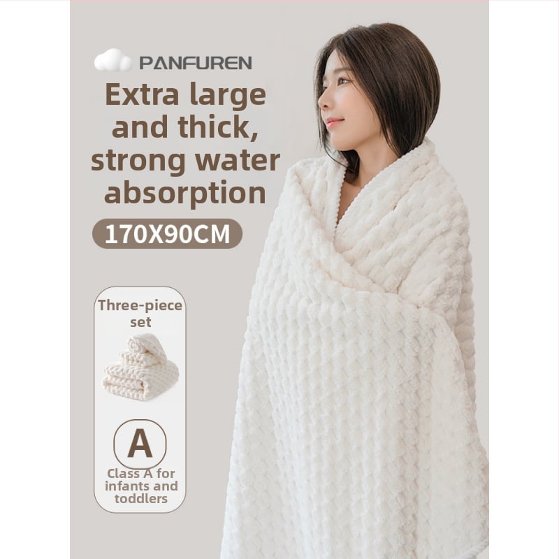 Set od tri ručnika za kupanje, poliesterska vlakna, 150D pređa, ravno tkanje