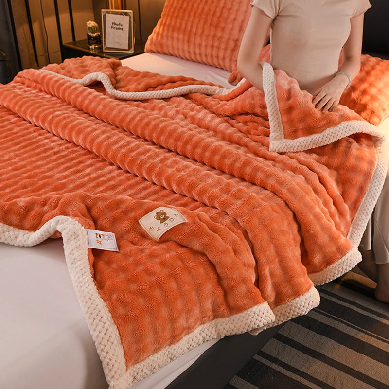 Mitmefunktsiooniline jänesekarusnahast pleed, kahekordne mull-tekstuur; kohandamine saadaval. Materjal: jänese karusnahk/jänese samet; Kaal: 500–800 g; Muster: ühevärviline või geomeetriline