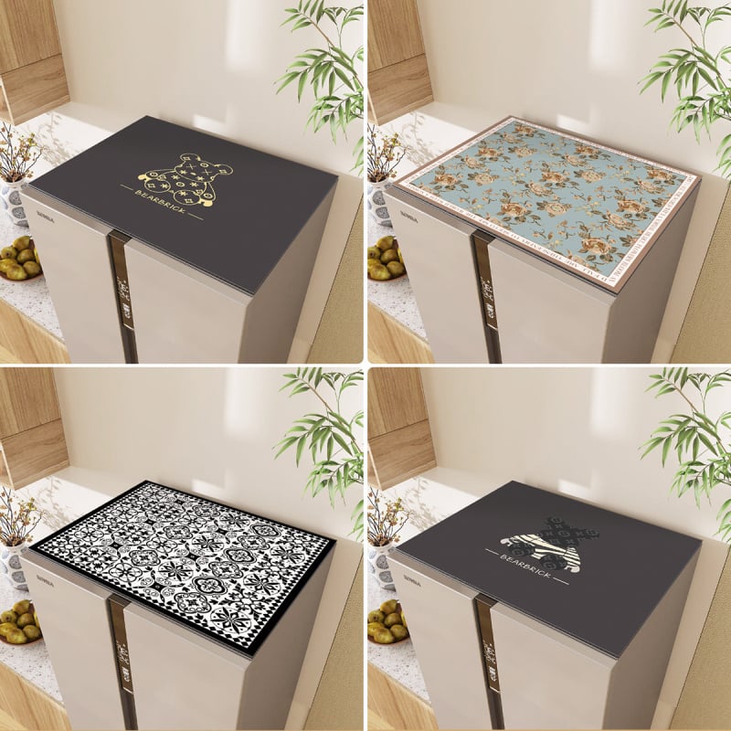 Tolmukaitse kate külmikule ja pesumasinale, topkate kahe ukse jaoks, siidilillede kangas, üldotstarbeline