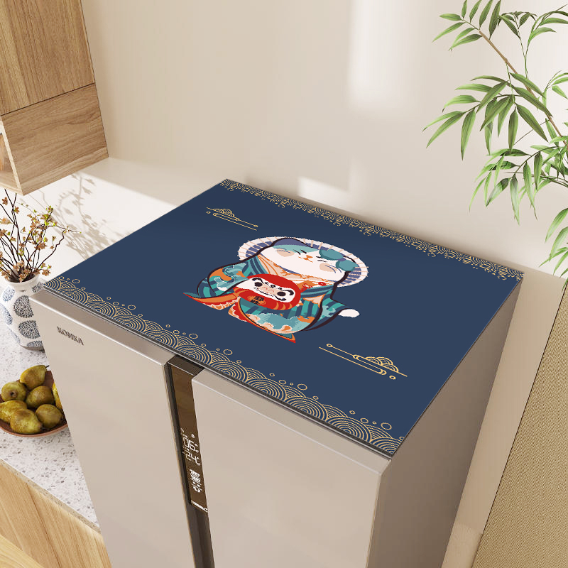 Tolmukaitse kate külmikule ja pesumasinale, topkate kahe ukse jaoks, siidilillede kangas, üldotstarbeline