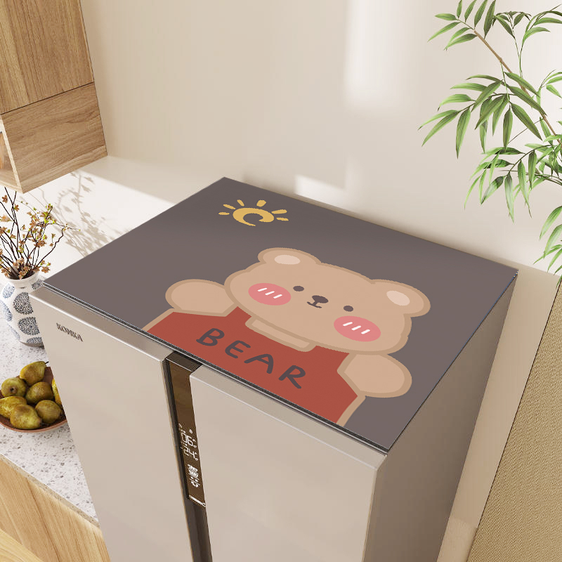 Tolmukaitse kate külmikule ja pesumasinale, topkate kahe ukse jaoks, siidilillede kangas, üldotstarbeline