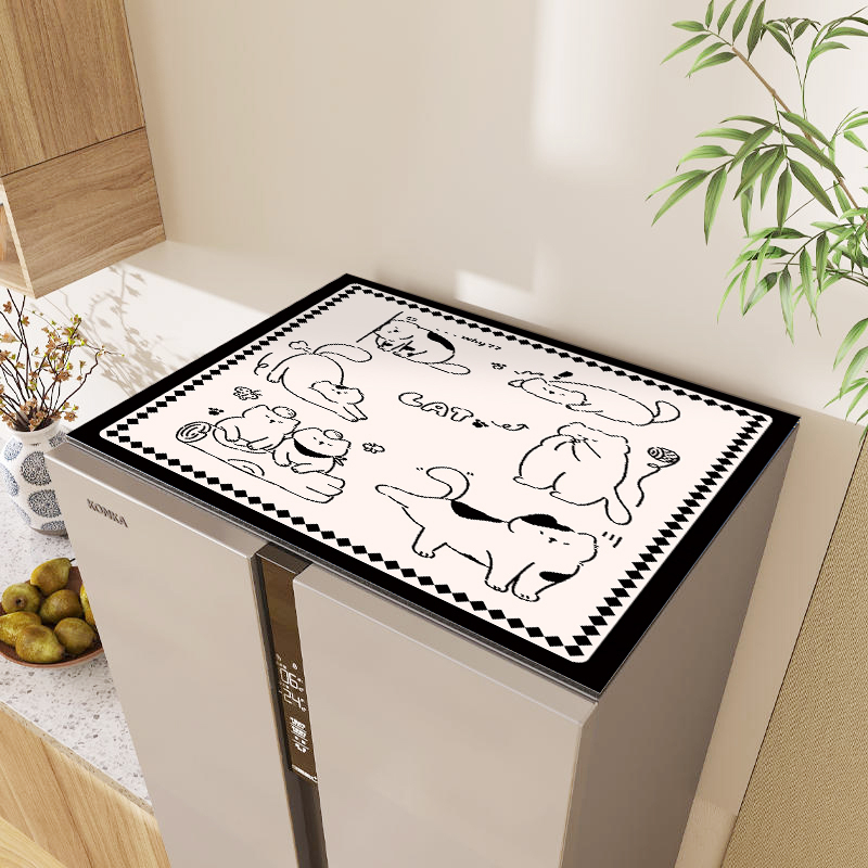 Tolmukaitse kate külmikule ja pesumasinale, topkate kahe ukse jaoks, siidilillede kangas, üldotstarbeline