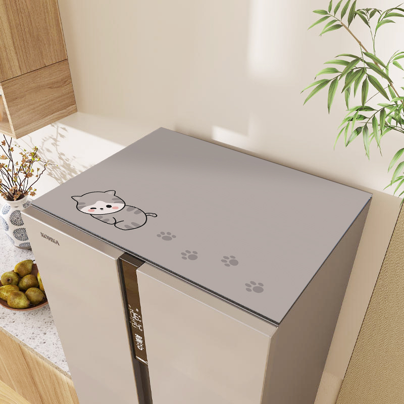 Tolmukaitse kate külmikule ja pesumasinale, topkate kahe ukse jaoks, siidilillede kangas, üldotstarbeline