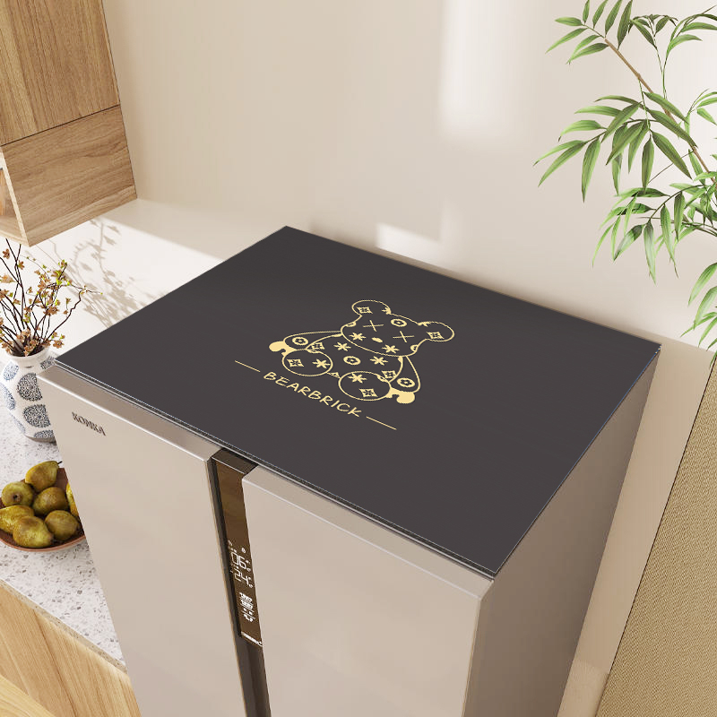 Tolmukaitse kate külmikule ja pesumasinale, topkate kahe ukse jaoks, siidilillede kangas, üldotstarbeline