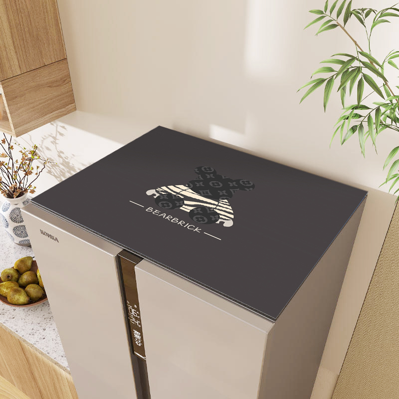 Tolmukaitse kate külmikule ja pesumasinale, topkate kahe ukse jaoks, siidilillede kangas, üldotstarbeline