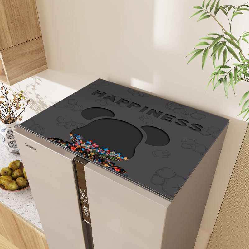 Tolmukaitse kate külmikule ja pesumasinale, topkate kahe ukse jaoks, siidilillede kangas, üldotstarbeline