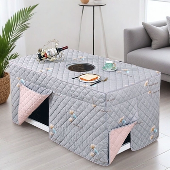 Biezināts taisnstūra apkures galda pārsegs, kokvilnas materiāls, Ķīniešu stil, piemērots kā putekļu pārsegs / dīvāna pārsegs / gaisa kondicioniera pārsegs