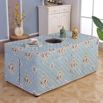Biezināts taisnstūra apkures galda pārsegs, kokvilnas materiāls, Ķīniešu stil, piemērots kā putekļu pārsegs / dīvāna pārsegs / gaisa kondicioniera pārsegs