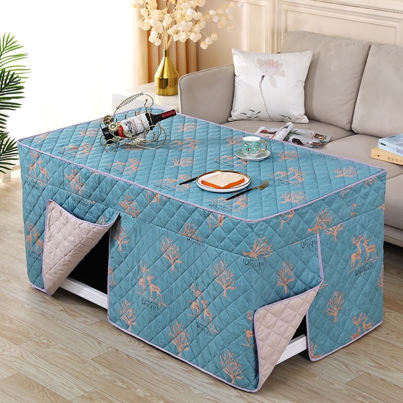 Biezināts taisnstūra apkures galda pārsegs, kokvilnas materiāls, Ķīniešu stil, piemērots kā putekļu pārsegs / dīvāna pārsegs / gaisa kondicioniera pārsegs