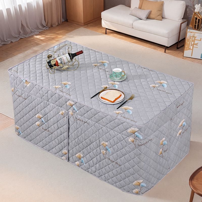 Biezināts taisnstūra apkures galda pārsegs, kokvilnas materiāls, Ķīniešu stil, piemērots kā putekļu pārsegs / dīvāna pārsegs / gaisa kondicioniera pārsegs