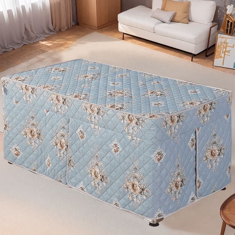 Biezināts taisnstūra apkures galda pārsegs, kokvilnas materiāls, Ķīniešu stil, piemērots kā putekļu pārsegs / dīvāna pārsegs / gaisa kondicioniera pārsegs