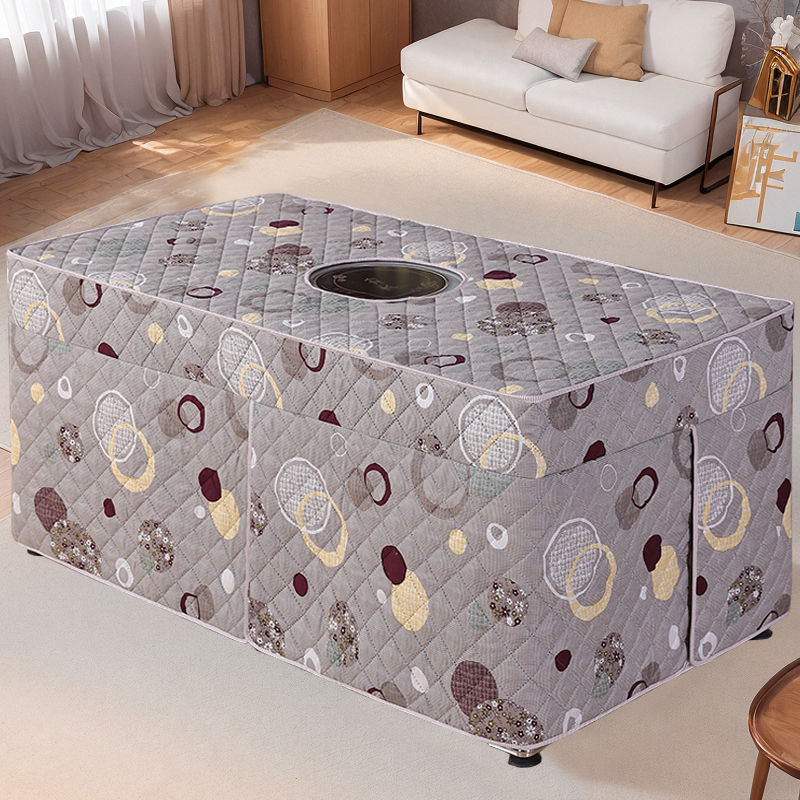 Biezināts taisnstūra apkures galda pārsegs, kokvilnas materiāls, Ķīniešu stil, piemērots kā putekļu pārsegs / dīvāna pārsegs / gaisa kondicioniera pārsegs