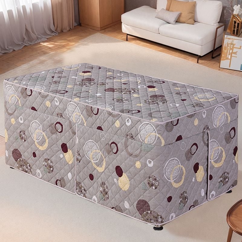 Biezināts taisnstūra apkures galda pārsegs, kokvilnas materiāls, Ķīniešu stil, piemērots kā putekļu pārsegs / dīvāna pārsegs / gaisa kondicioniera pārsegs