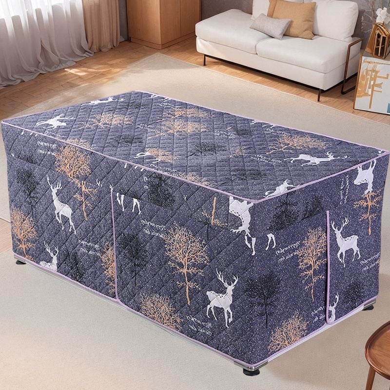 Biezināts taisnstūra apkures galda pārsegs, kokvilnas materiāls, Ķīniešu stil, piemērots kā putekļu pārsegs / dīvāna pārsegs / gaisa kondicioniera pārsegs