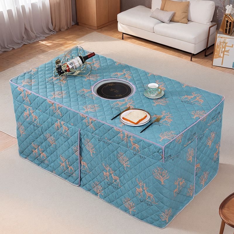 Biezināts taisnstūra apkures galda pārsegs, kokvilnas materiāls, Ķīniešu stil, piemērots kā putekļu pārsegs / dīvāna pārsegs / gaisa kondicioniera pārsegs