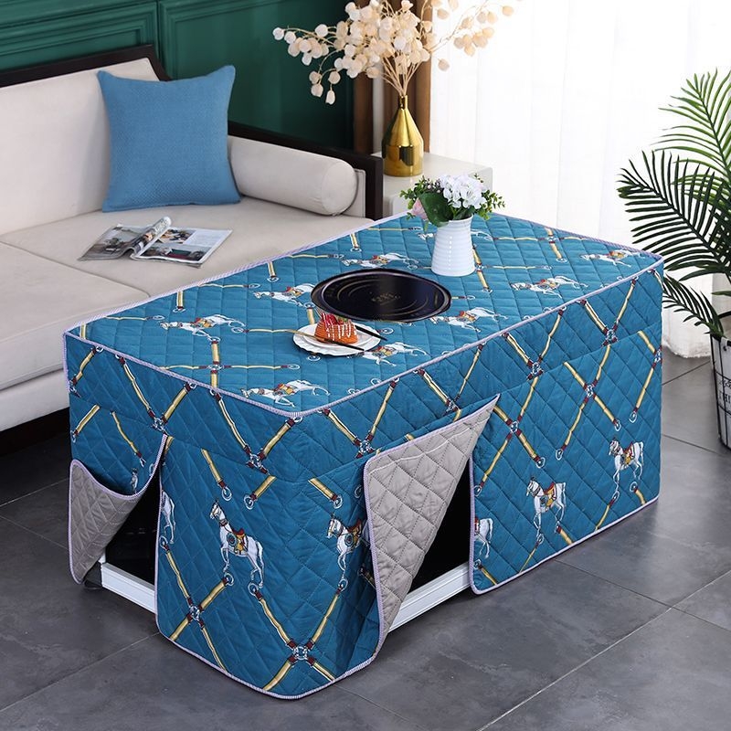 Biezināts taisnstūra apkures galda pārsegs, kokvilnas materiāls, Ķīniešu stil, piemērots kā putekļu pārsegs / dīvāna pārsegs / gaisa kondicioniera pārsegs