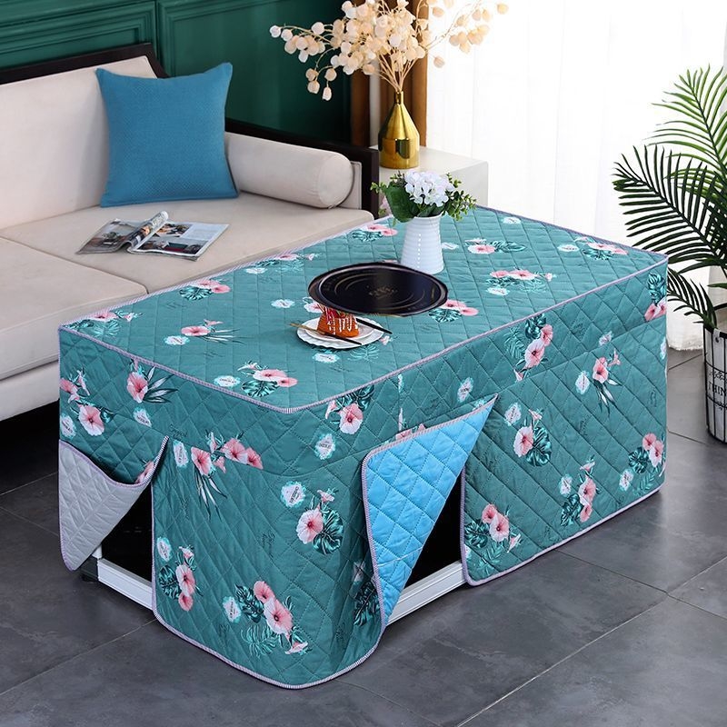 Biezināts taisnstūra apkures galda pārsegs, kokvilnas materiāls, Ķīniešu stil, piemērots kā putekļu pārsegs / dīvāna pārsegs / gaisa kondicioniera pārsegs