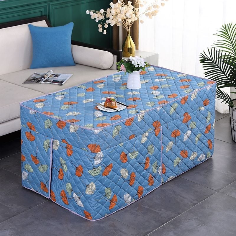 Biezināts taisnstūra apkures galda pārsegs, kokvilnas materiāls, Ķīniešu stil, piemērots kā putekļu pārsegs / dīvāna pārsegs / gaisa kondicioniera pārsegs