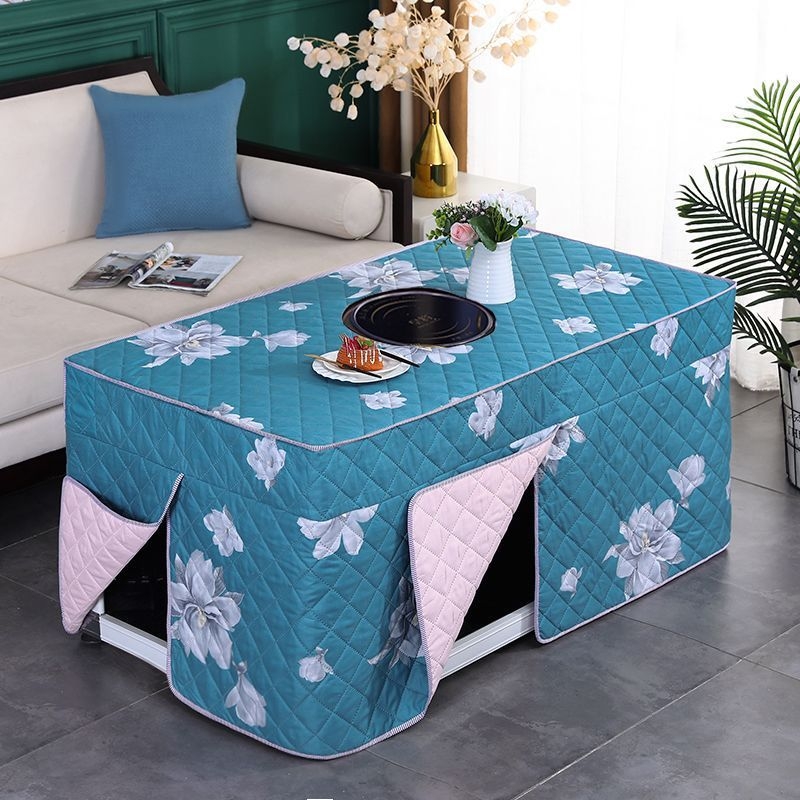 Biezināts taisnstūra apkures galda pārsegs, kokvilnas materiāls, Ķīniešu stil, piemērots kā putekļu pārsegs / dīvāna pārsegs / gaisa kondicioniera pārsegs