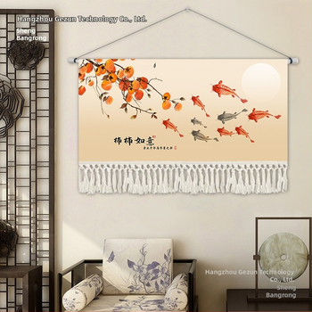 Gobelin od pamuk-blend materijala, strojno tkan, za dnevni boravak, novi kineski stil, pejzažni uzorak