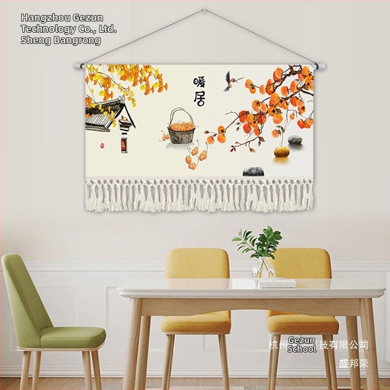 Gobelin od pamuk-blend materijala, strojno tkan, za dnevni boravak, novi kineski stil, pejzažni uzorak
