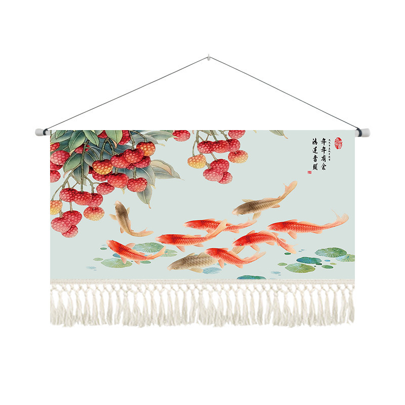 Gobelin od pamuk-blend materijala, strojno tkan, za dnevni boravak, novi kineski stil, pejzažni uzorak