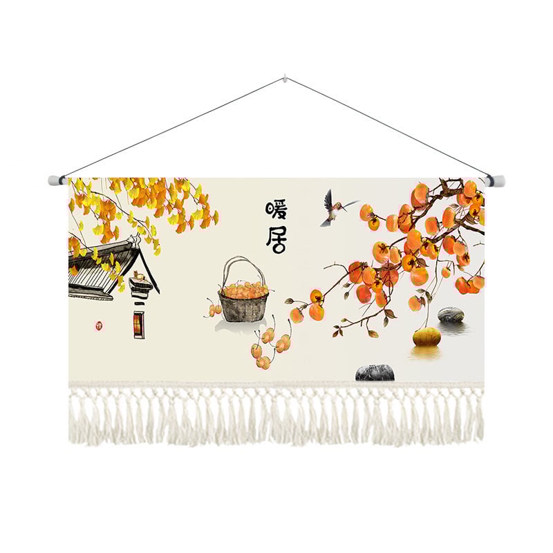 Gobelin od pamuk-blend materijala, strojno tkan, za dnevni boravak, novi kineski stil, pejzažni uzorak