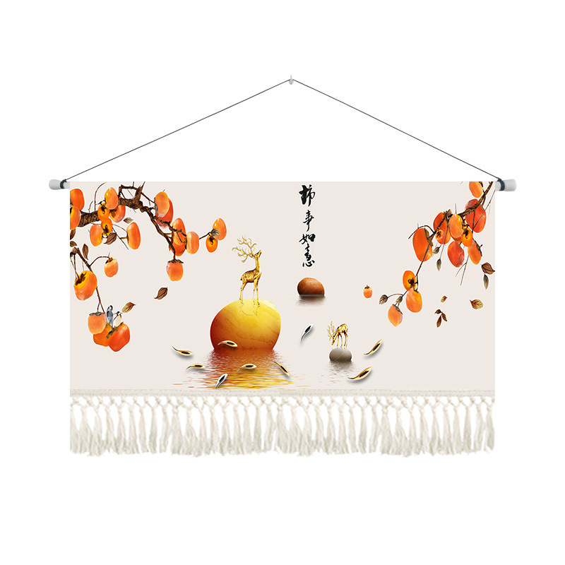 Gobelin od pamuk-blend materijala, strojno tkan, za dnevni boravak, novi kineski stil, pejzažni uzorak