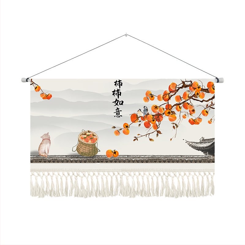 Gobelin od pamuk-blend materijala, strojno tkan, za dnevni boravak, novi kineski stil, pejzažni uzorak